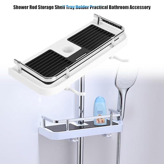 Shower Rod Storage Shelf Organizer - PremiumQuality