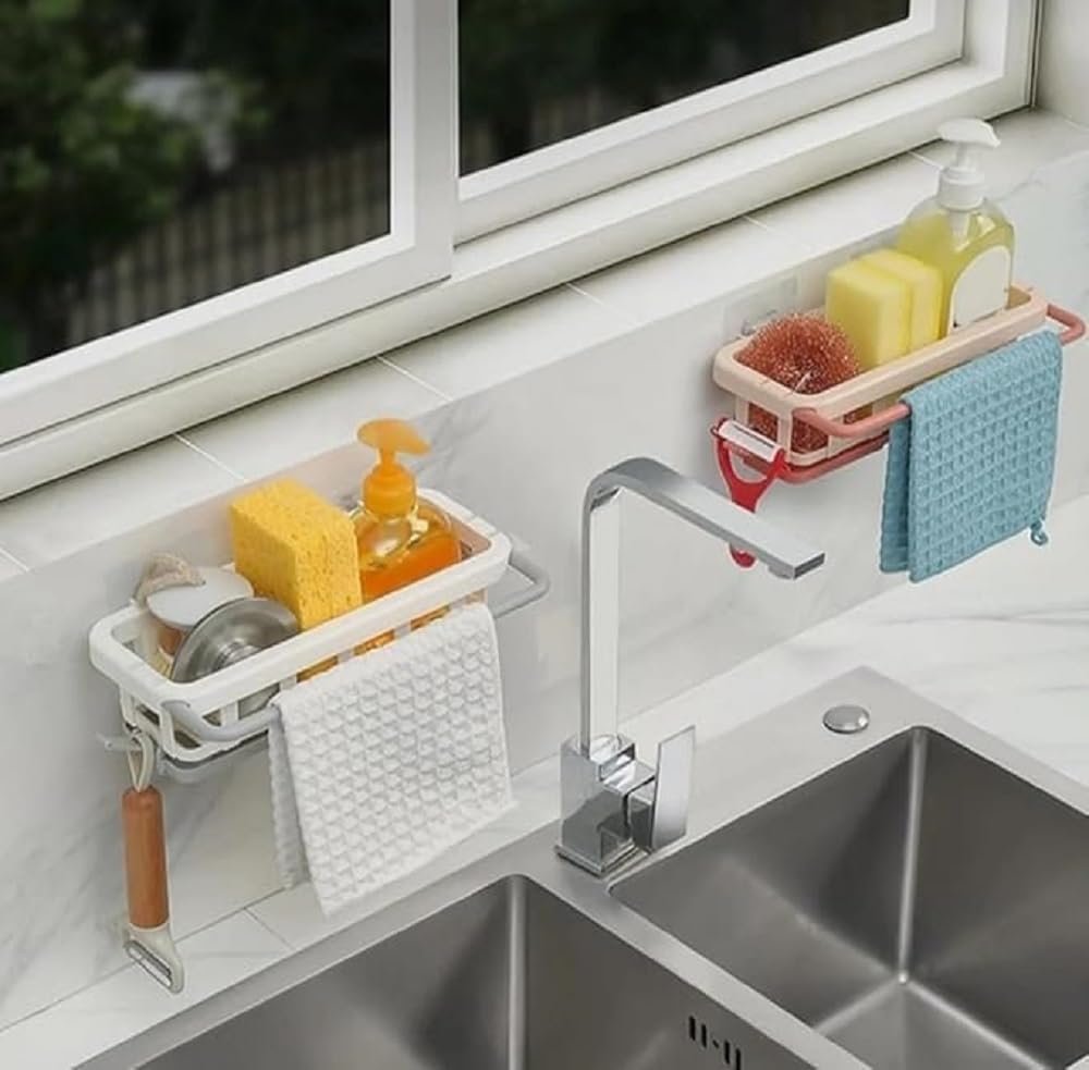 Multi-Purpose Adhesive Wall-Mounted Shelf Organizer for Kitchen & Bathroom