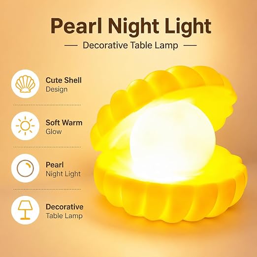 Pearl Shell Night Lamp – Enchanting Ocean Decor Light