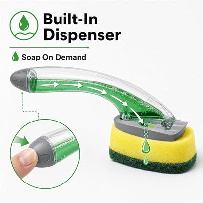 Heavy Duty Soap Dispensing Brush  – Easy Kitchen Cleaning