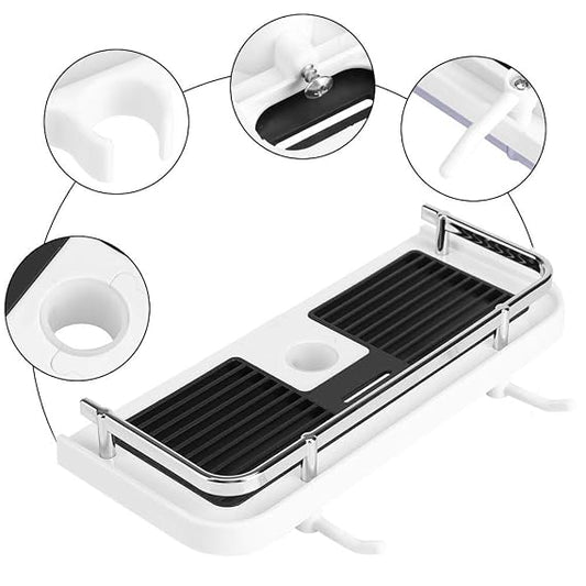 Shower Rod Storage Shelf Organizer - Premium Quality (G)