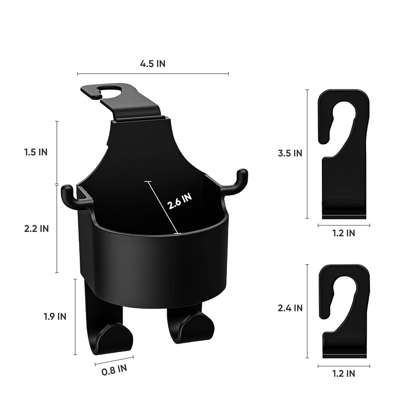 Car Seat CUP Holder & Phone Hook Organizer (Premium)