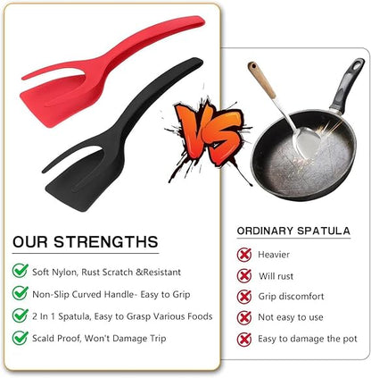 Non Stick Silicone 2 In 1 Grip and Flip Kitchen Spatula (G)