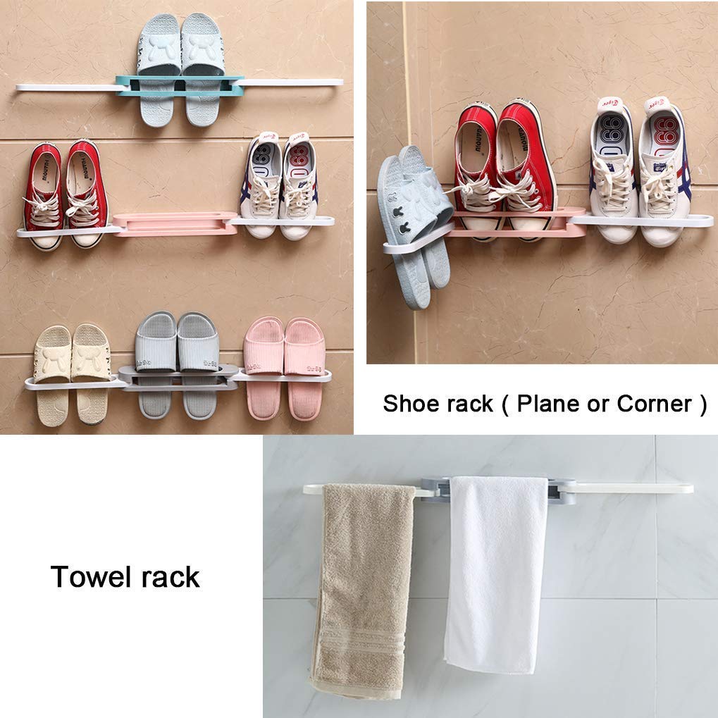 3-in-1 Wall Mounted Slipper Rack (G)