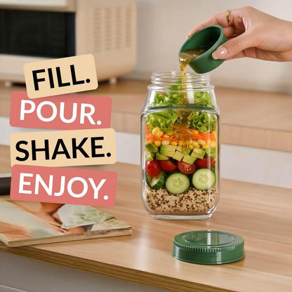 Leak Proof Salad Jar with Side Opening & Lid (G)