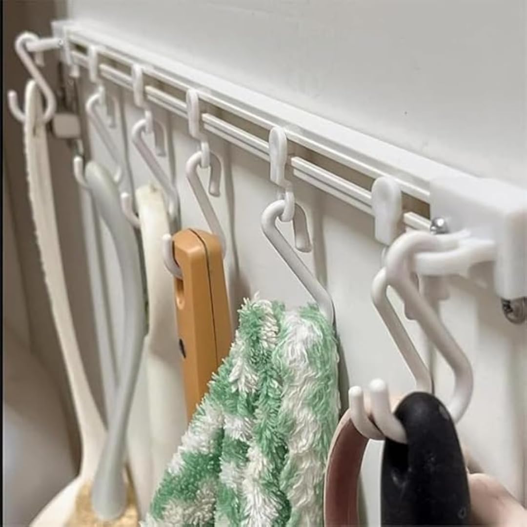 Cabinet Sliding Hook Rack | Adjustable Hooks [40cm]