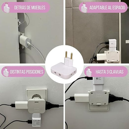 Smart 3-in-1 Rotatable Plug Adapter – Space Saving Design