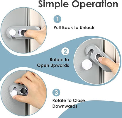 Child Safety Lock for Refrigerator Cabinet & Cupboard - Adhesive Baby Proof Lock
