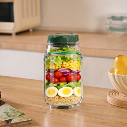 Leak Proof Salad Jar with Side Opening & Lid (G)