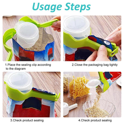 2-in-1 Food Bag Pouring & Sealing Clip