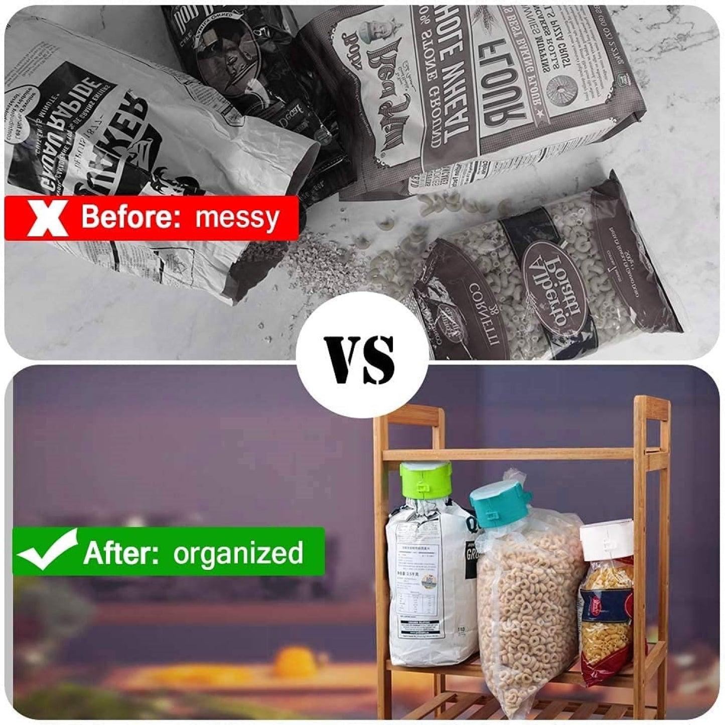 2-in-1 Food Bag Pouring & Sealing Clip