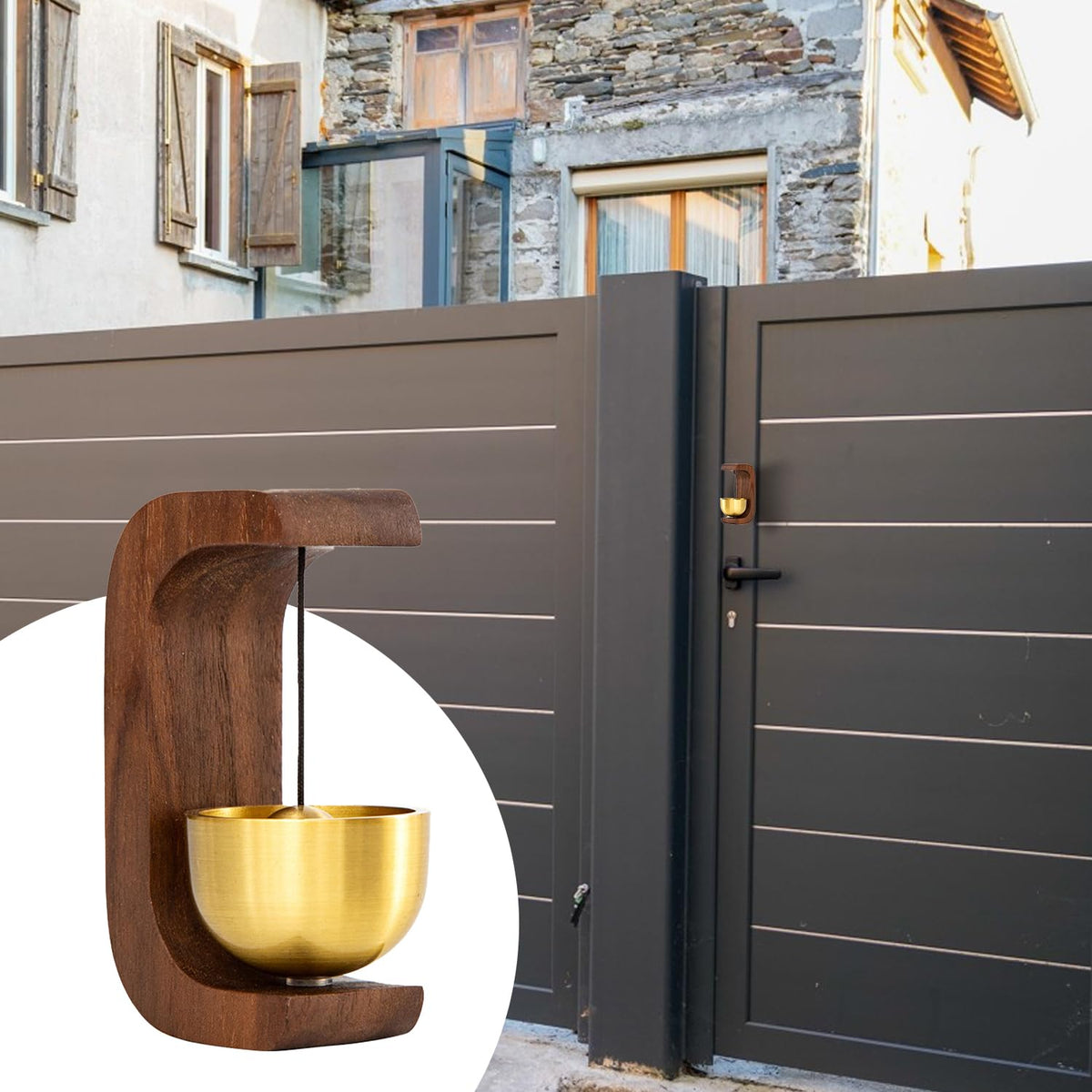 Wooden Frame Hanging Bell – Soothing Sound
