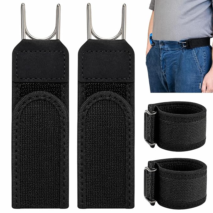 Buckleless Elastic Waist Belt with Metal Hook Adjustable Stretch