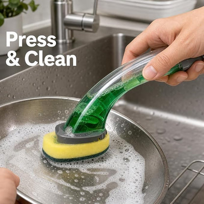 Heavy Duty Soap Dispensing Brush  – Easy Kitchen Cleaning