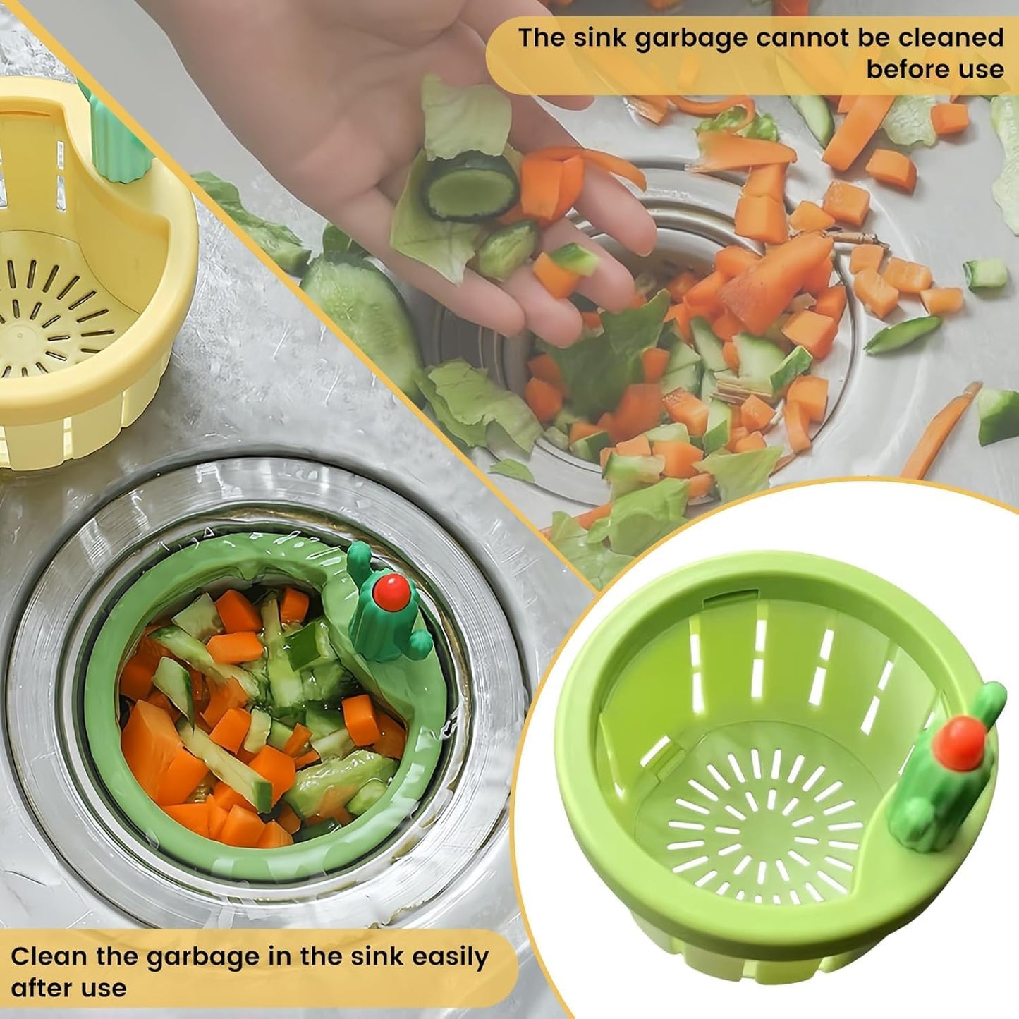 Cactus Sink Strainer Basket with Press Automatic Dumping