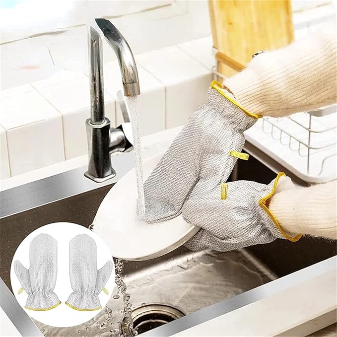 Kitchen Dish Cleaning Scrubber Gloves - Heavy Duty
