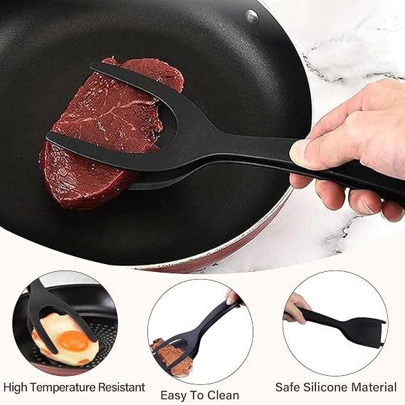 Non Stick Silicone 2 In 1 Grip and Flip Kitchen Spatula (G)