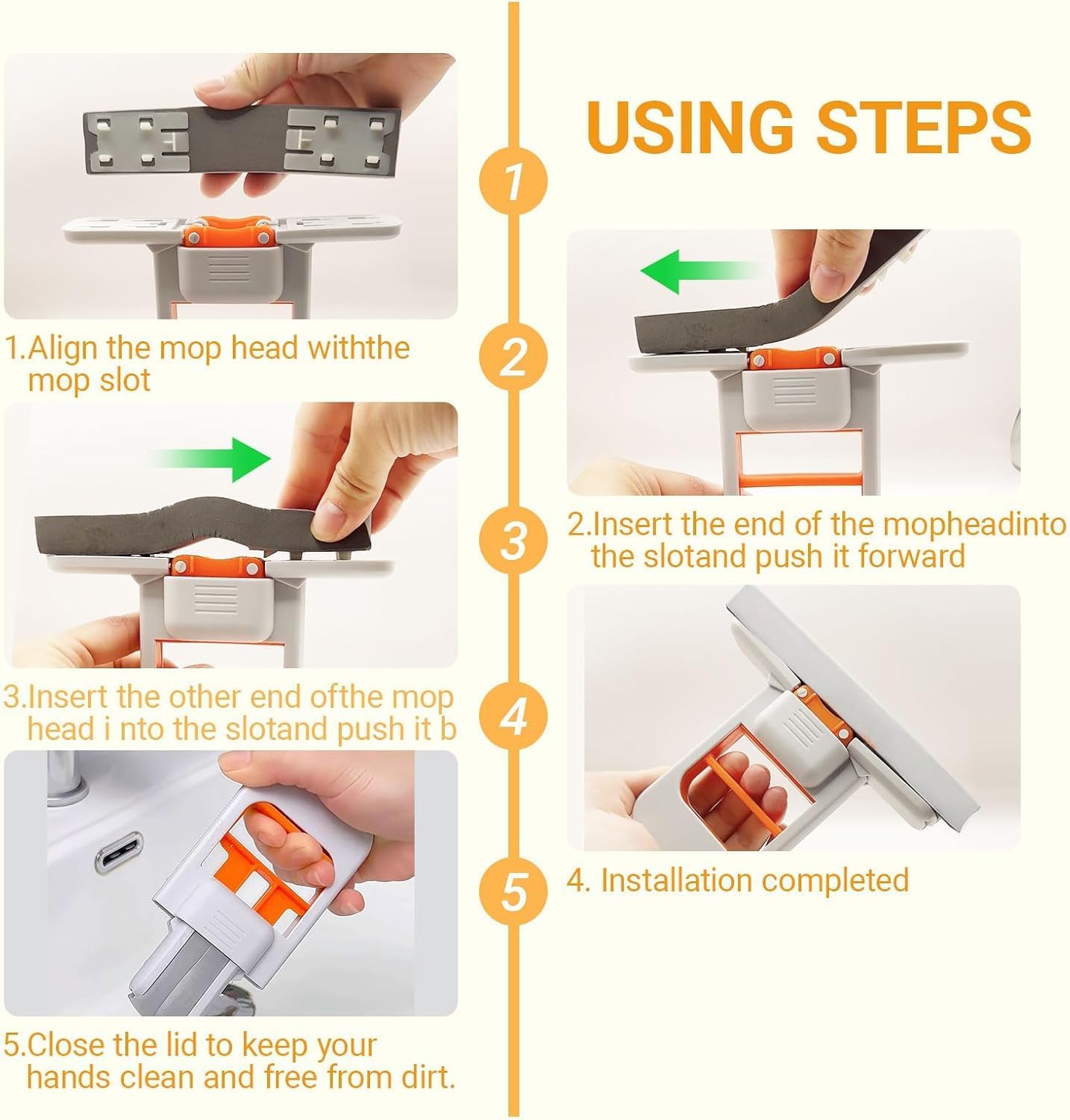 Self-Squeeze Foldable Mini Sponge Mop For Quick Cleaning (G)