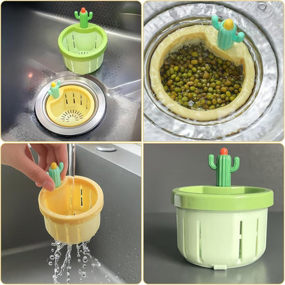 Cactus Sink Strainer Basket with Press Automatic Dumping