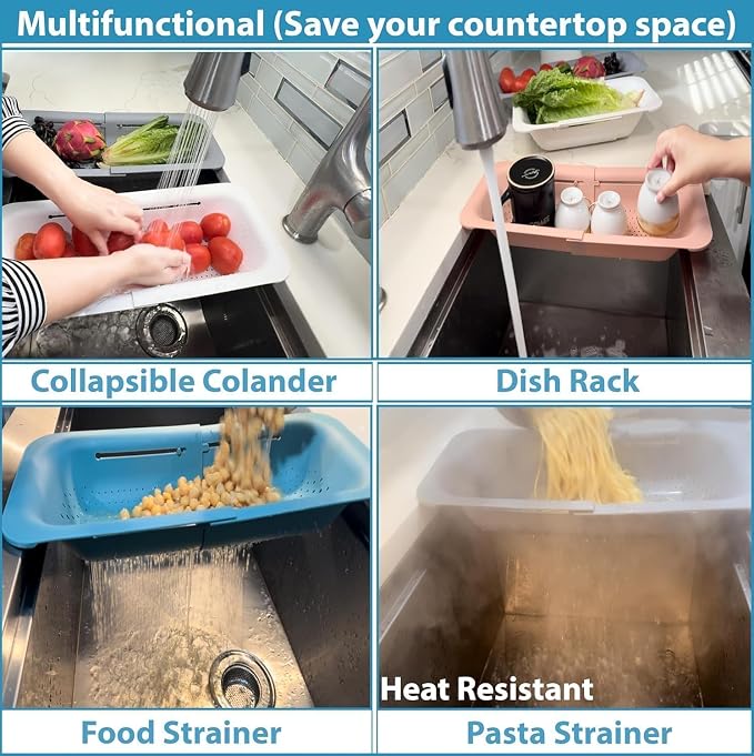 Adjustable Over The Sink Drain Basket - Premium Quality