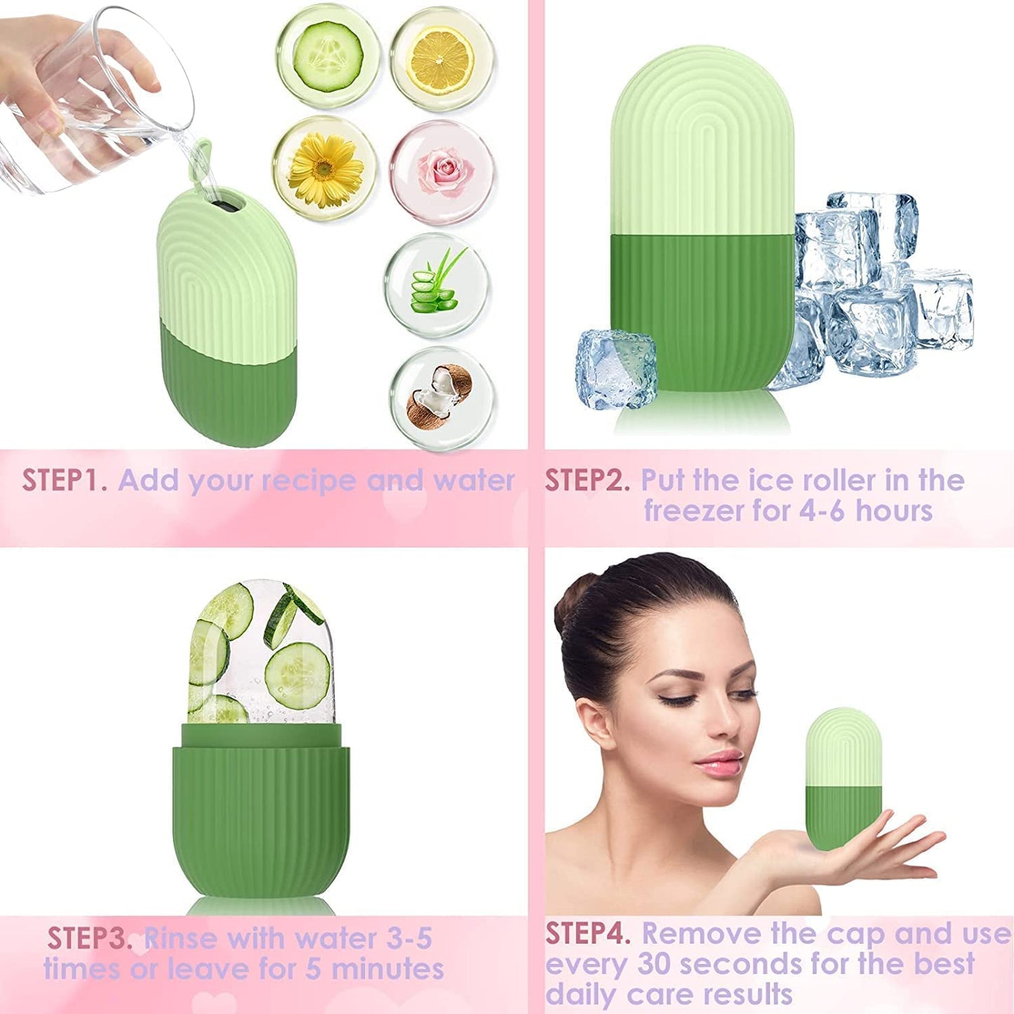 Reusable Silicone Ice Cube Massager - Ice Roller for Face