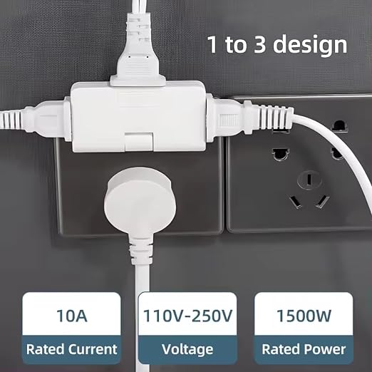 Smart 3-in-1 Rotatable Plug Adapter – Space Saving Design