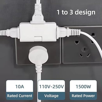 Smart 3-in-1 Rotatable Plug Adapter – Space Saving Design