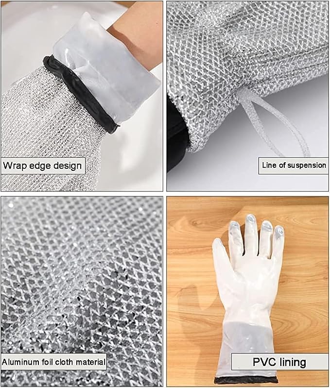 Kitchen Dish Cleaning Scrubber Gloves - Heavy Duty