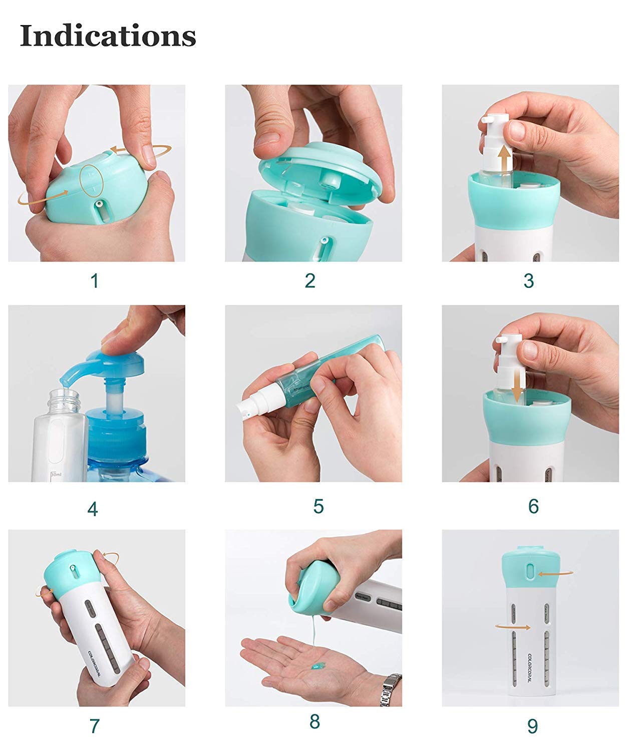 4-in-1 Refillable Travel Dispenser Bottle | Leak Proof