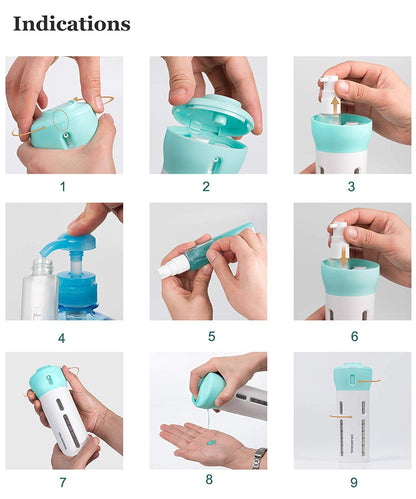 4-in-1 Refillable Travel Dispenser Bottle | Leak Proof