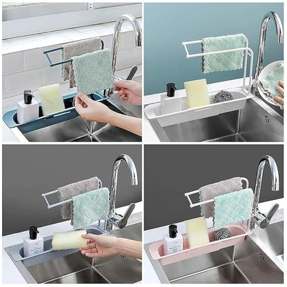 Adjustable Telescopic Sink Storage for Kitchen Accessories (G)