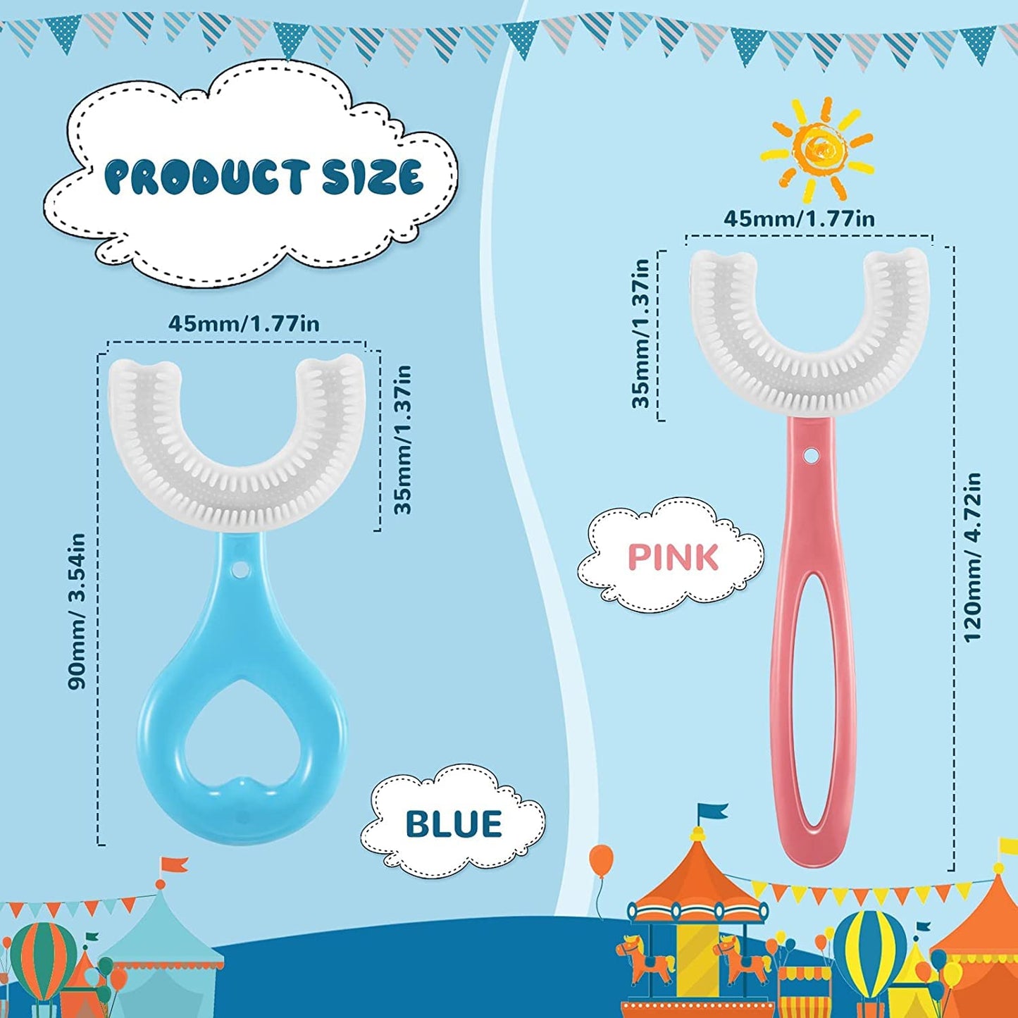 U-Shaped Kids Toothbrush - Daily Dental Care
