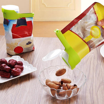 2-in-1 Food Bag Pouring & Sealing Clip