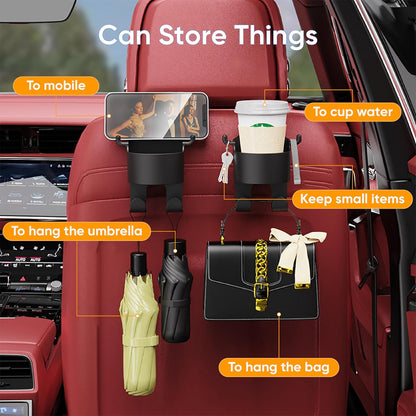 Car Seat CUP Holder & Phone Hook Organizer (Premium)