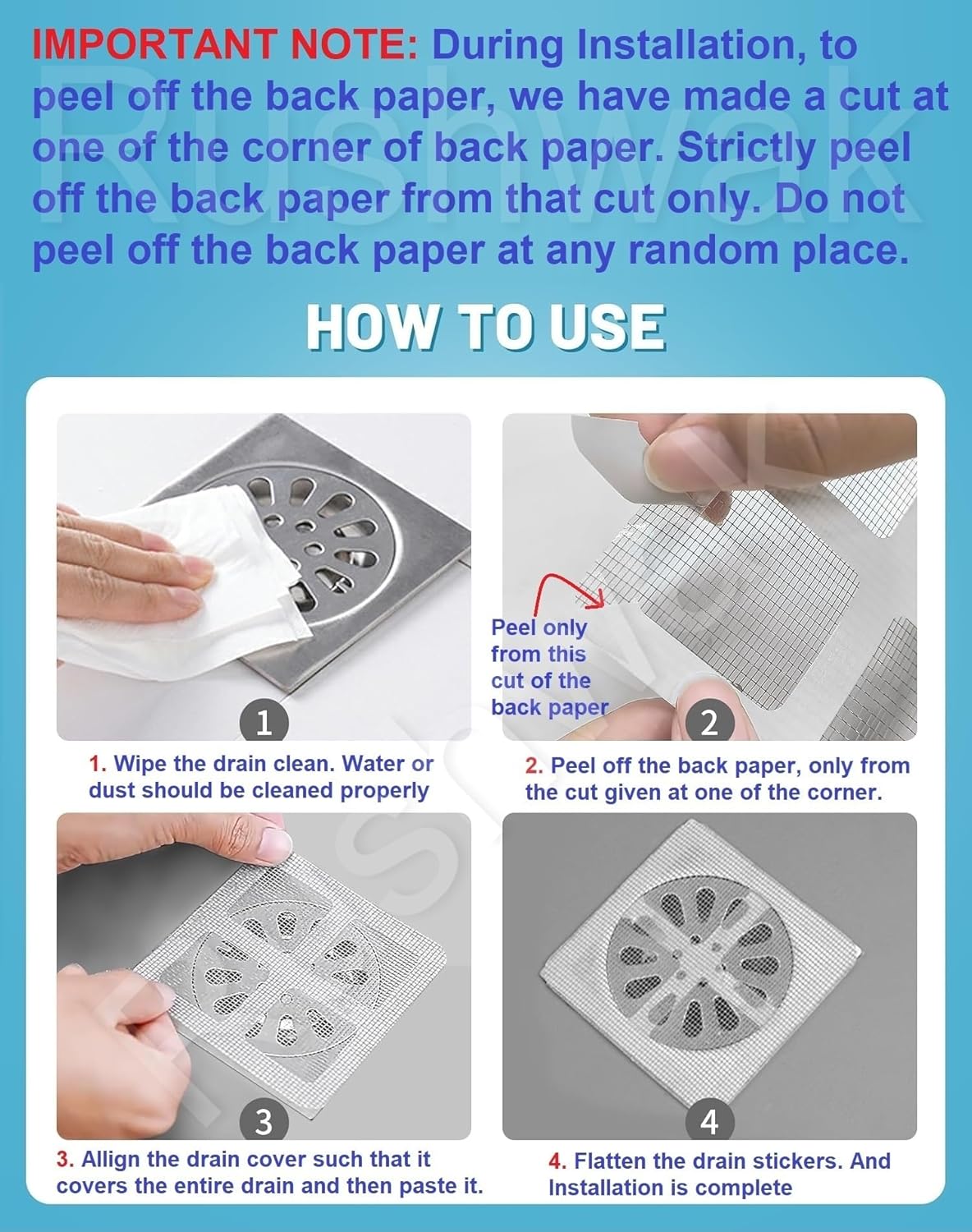 Hair Catcher Drain Sticker - Multipurpose