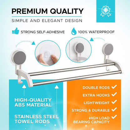 Self Adhesive Towel Holder Bar for Bathroom & Kitchen