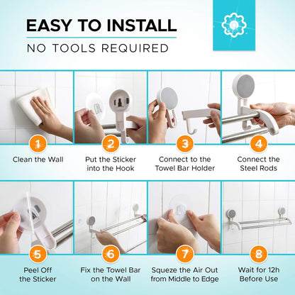 Self Adhesive Towel Holder Bar for Bathroom & Kitchen