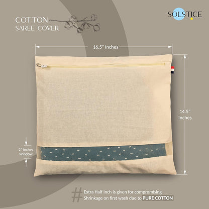 Cotton Saree Storage Cover with Mesh Window & Zip Closure