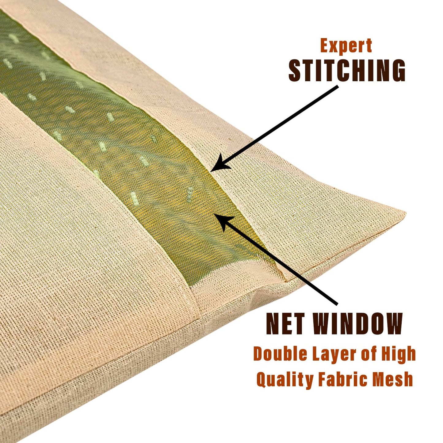 Cotton Saree Storage Cover with Mesh Window & Zip Closure