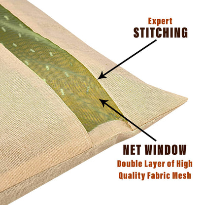 Cotton Saree Storage Cover with Mesh Window & Zip Closure