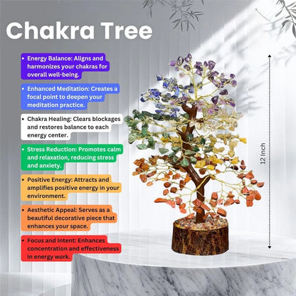 7 Chakra Natural Gemstone Crystal Tree