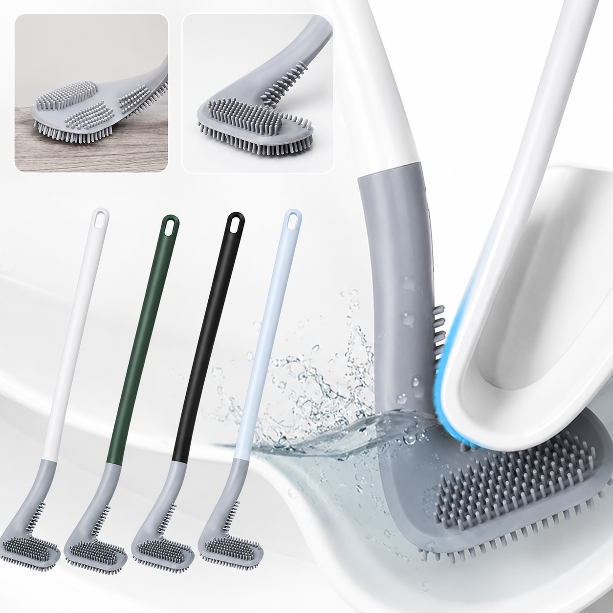 Multipurpose Silicone Toilet Brush - Golf Shape Design
