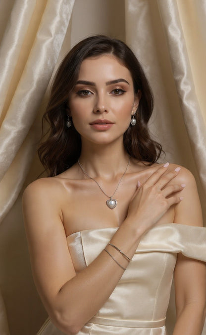 Grace Pearl Heart Necklace